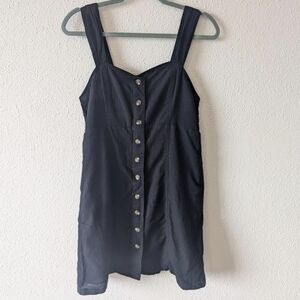 American Eagle Black Button front dress linen feel mini dress size small